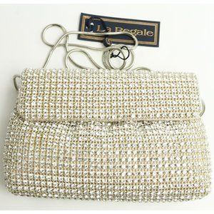 New Womens La Regale Crystal Rhinestone Mini Crossbody Evening Bag Clutch